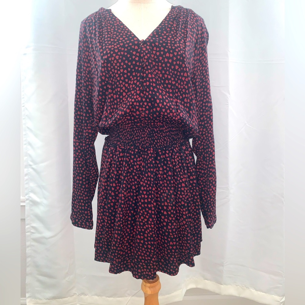 Rails long sleeve mini dress with stretchy waist